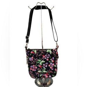 NWT With Flaw Vera Bradley Carson Mini Hobo Crossbody in Winter Berry Floral